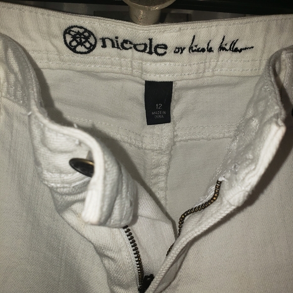Nicole by Nicole Miller mid rise white denim bootcut jean  sz 12 - Picture 2 of 7